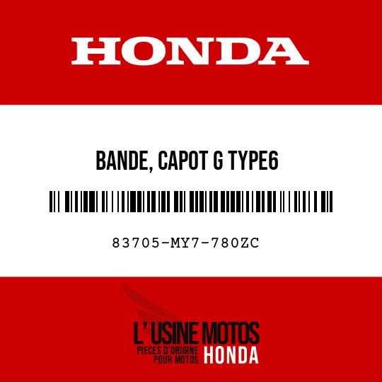 image de 83705-MY7-780ZC BANDE, CAPOT G TYPE6 