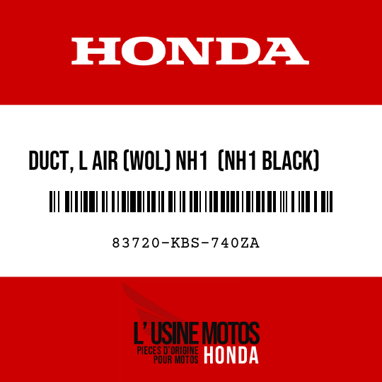 image de 83720-KBS-740ZA DUCT, L AIR (WOL) NH1  (NH1 BLACK)