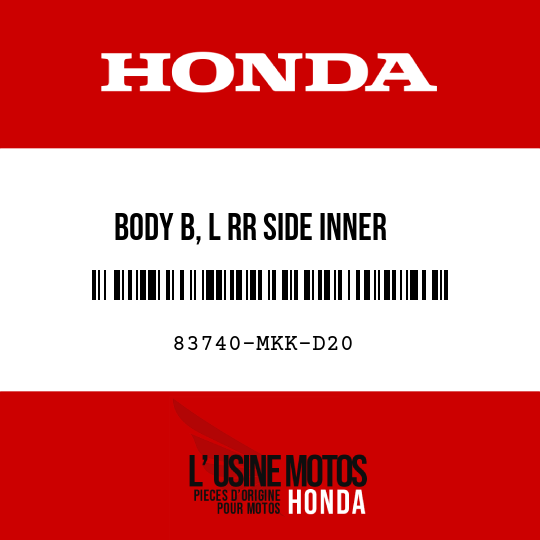 image de 83740-MKK-D20 BODY B, L RR SIDE INNER