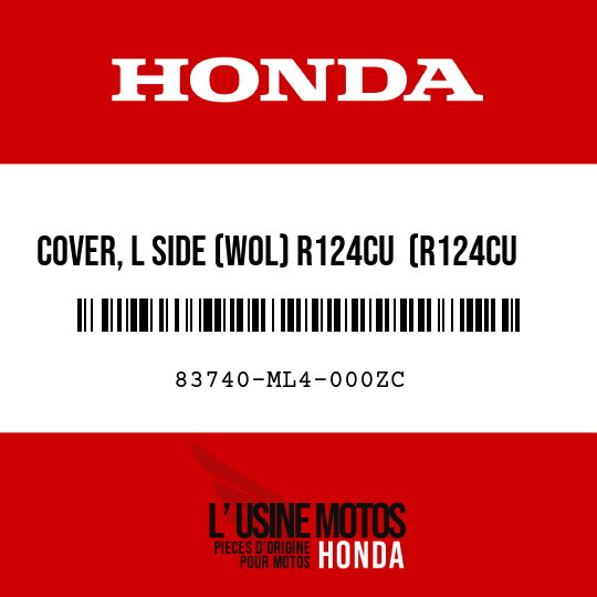 image de 83740-ML4-000ZC COVER, L SIDE (WOL) R124CU  (R124CU CANDY ALAMOANA RED-U)