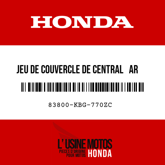 image de 83800-KBG-770ZC JEU DE COUVERCLE DE CENTRAL   AR (WL) R110 