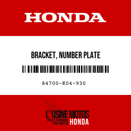 image de 84700-K04-930 BRACKET, NUMBER PLATE