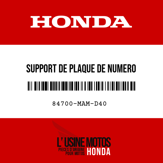 image de 84700-MAM-D40 SUPPORT DE PLAQUE DE NUMERO