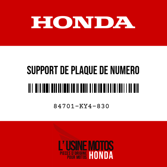 image de 84701-KY4-830 SUPPORT DE PLAQUE DE NUMERO