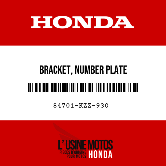 image de 84701-KZZ-930 BRACKET, NUMBER PLATE