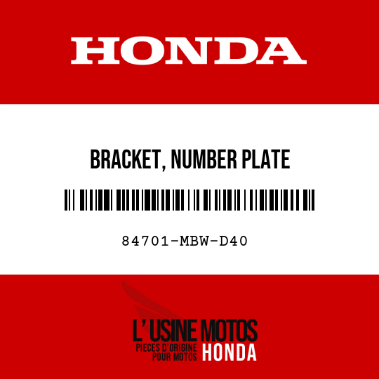 image de 84701-MBW-D40 BRACKET, NUMBER PLATE