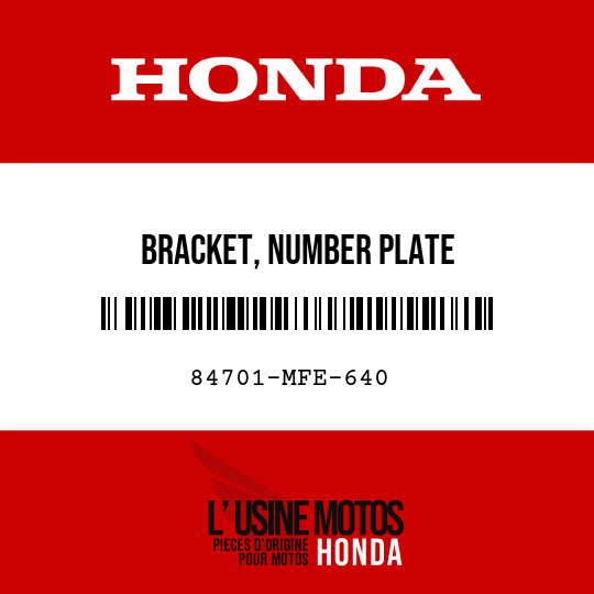 image de 84701-MFE-640 BRACKET, NUMBER PLATE