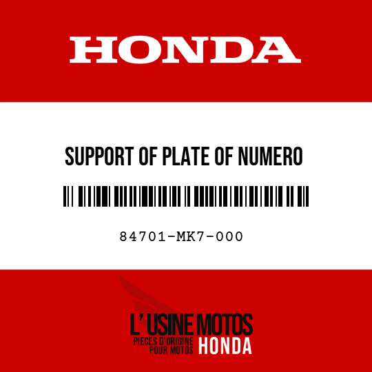 image de 84701-MK7-000 SUPPORT OF PLATE OF NUMERO