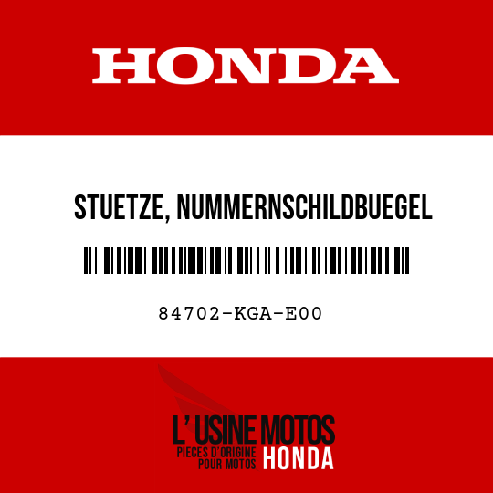 image de 84702-KGA-E00 STUETZE, NUMMERNSCHILDBUEGEL