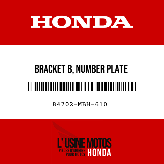 image de 84702-MBH-610 BRACKET B, NUMBER PLATE