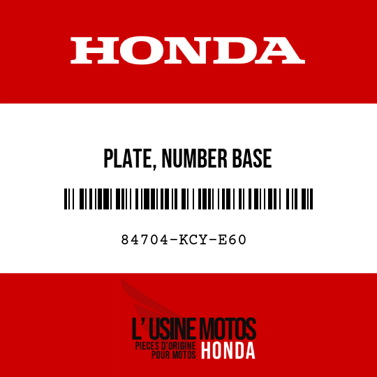 image de 84704-KCY-E60 PLATE, NUMBER BASE