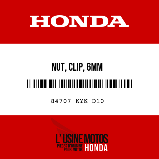 image de 84707-KYK-D10 NUT, CLIP, 6MM