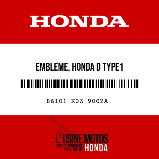 image de 86101-K0Z-900ZA EMBLEME, HONDA D TYPE1