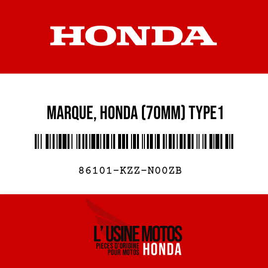 image de 86101-KZZ-N00ZB MARQUE, HONDA (70MM) TYPE1
