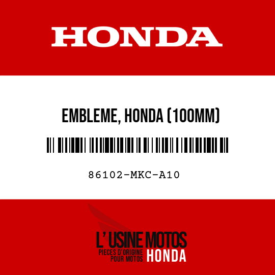image de 86102-MKC-A10 EMBLEME, HONDA (100MM)