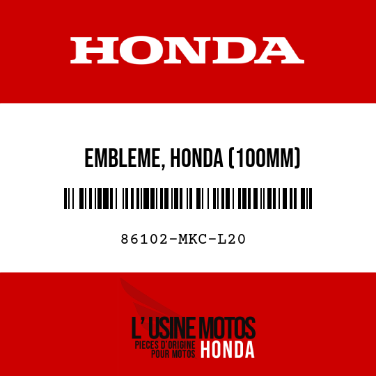 image de 86102-MKC-L20 EMBLEME, HONDA (100MM)