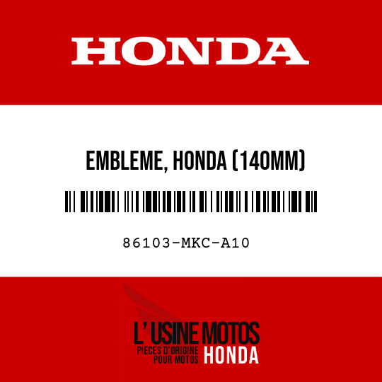 image de 86103-MKC-A10 EMBLEME, HONDA (140MM)