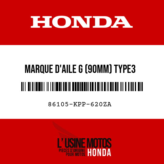 image de 86105-KPP-620ZA MARQUE D'AILE G (90MM) TYPE3