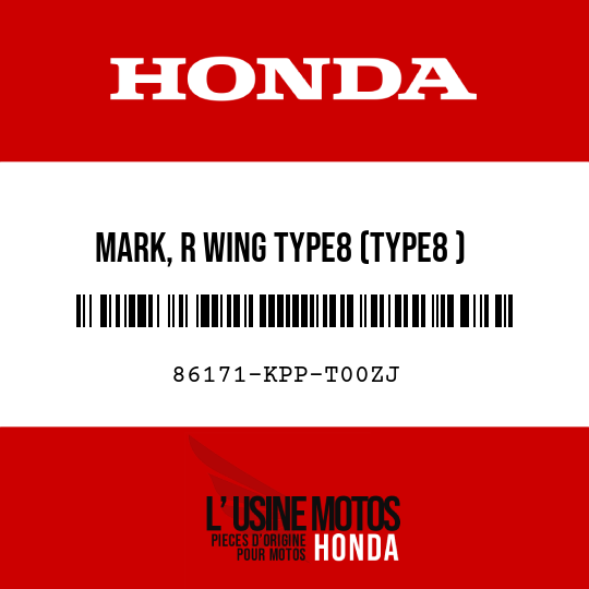 image de 86171-KPP-T00ZJ MARK, R WING TYPE8 (TYPE8 )