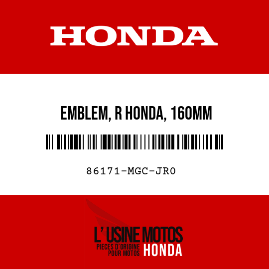 image de 86171-MGC-JR0 EMBLEM, R HONDA, 160MM
