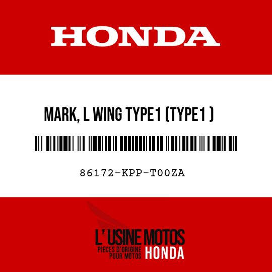 image de 86172-KPP-T00ZA MARK, L WING TYPE1 (TYPE1 )