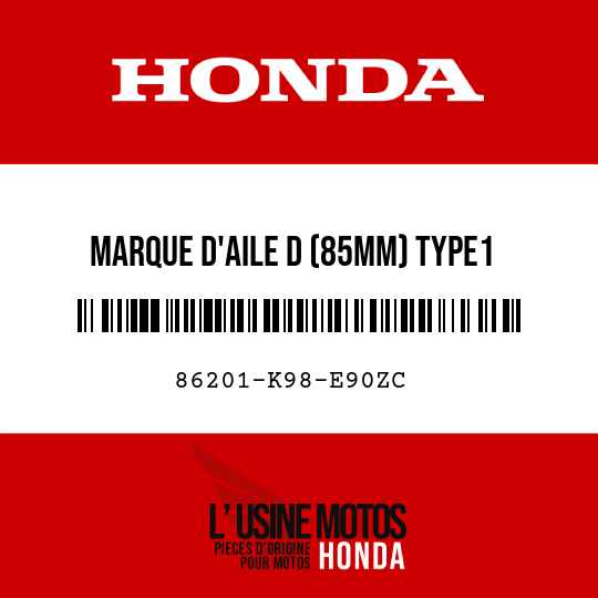 image de 86201-K98-E90ZC MARQUE D'AILE D (85MM) TYPE1
