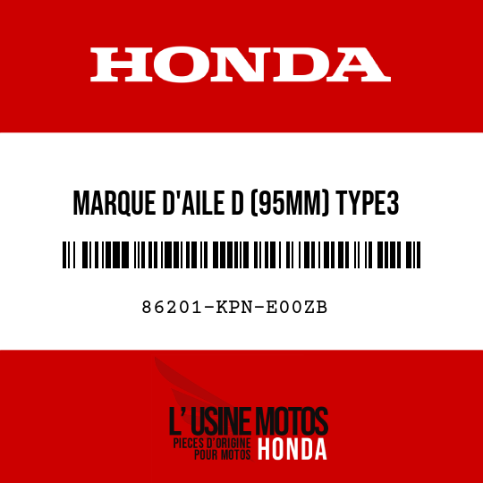 image de 86201-KPN-E00ZB MARQUE D'AILE D (95MM) TYPE3