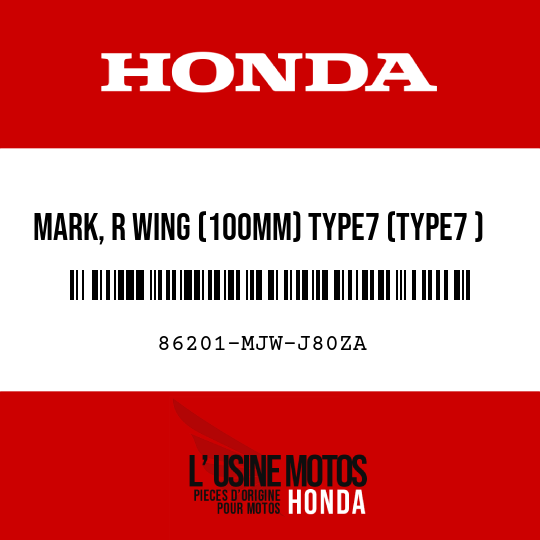image de 86201-MJW-J80ZA MARK, R WING (100MM) TYPE7 (TYPE7 )