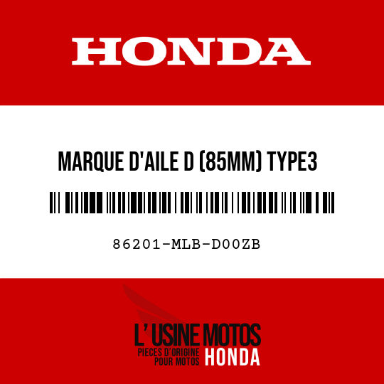 image de 86201-MLB-D00ZB MARQUE D'AILE D (85MM) TYPE3