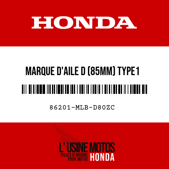 image de 86201-MLB-D80ZC MARQUE D'AILE D (85MM) TYPE1