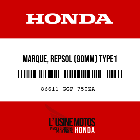 image de 86611-GGP-750ZA MARQUE, REPSOL (90MM) TYPE1
