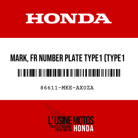 image de 86611-MKE-AX0ZA MARK, FR NUMBER PLATE TYPE1 (TYPE1 )