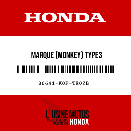 image de 86641-K0F-TE0ZB MARQUE (MONKEY) TYPE3
