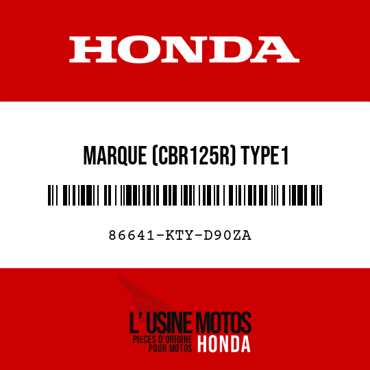 image de 86641-KTY-D90ZA MARQUE (CBR125R) TYPE1