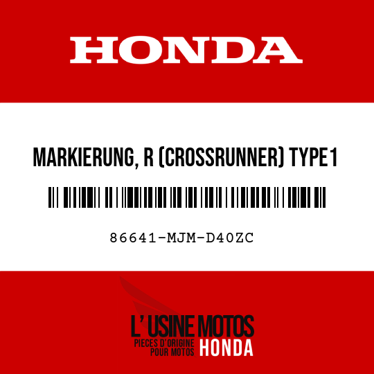 image de 86641-MJM-D40ZC MARKIERUNG, R (CROSSRUNNER) TYPE1