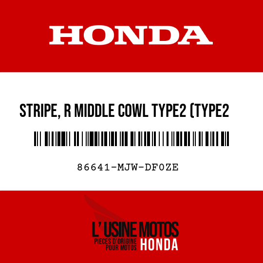 image de 86641-MJW-DF0ZE STRIPE, R MIDDLE COWL TYPE2 (TYPE2 )