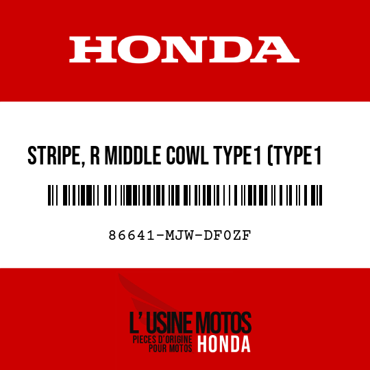 image de 86641-MJW-DF0ZF STRIPE, R MIDDLE COWL TYPE1 (TYPE1 )