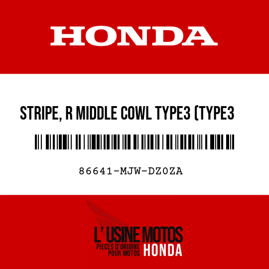 image de 86641-MJW-DZ0ZA STRIPE, R MIDDLE COWL TYPE3 (TYPE3 )