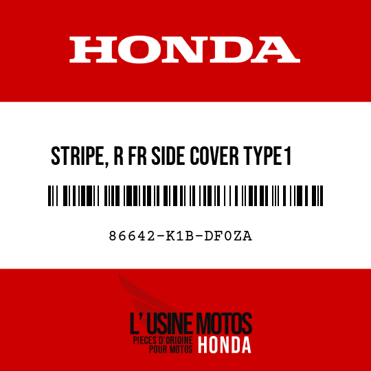 image de 86642-K1B-DF0ZA STRIPE, R FR SIDE COVER TYPE1 (TYPE1 )