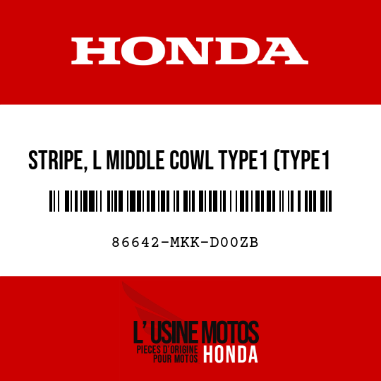 image de 86642-MKK-D00ZB STRIPE, L MIDDLE COWL TYPE1 (TYPE1 )