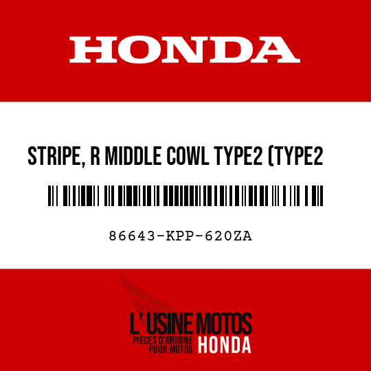 image de 86643-KPP-620ZA STRIPE, R MIDDLE COWL TYPE2 (TYPE2 )