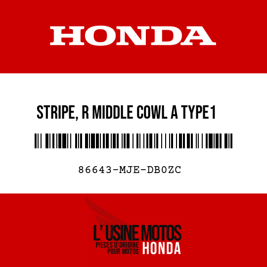 image de 86643-MJE-DB0ZC STRIPE, R MIDDLE COWL A TYPE1 (TYPE1 )