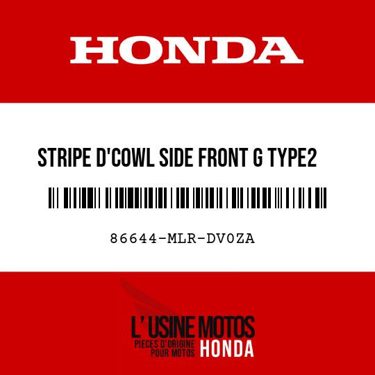 image de 86644-MLR-DV0ZA STRIPE D'COWL SIDE FRONT G TYPE2