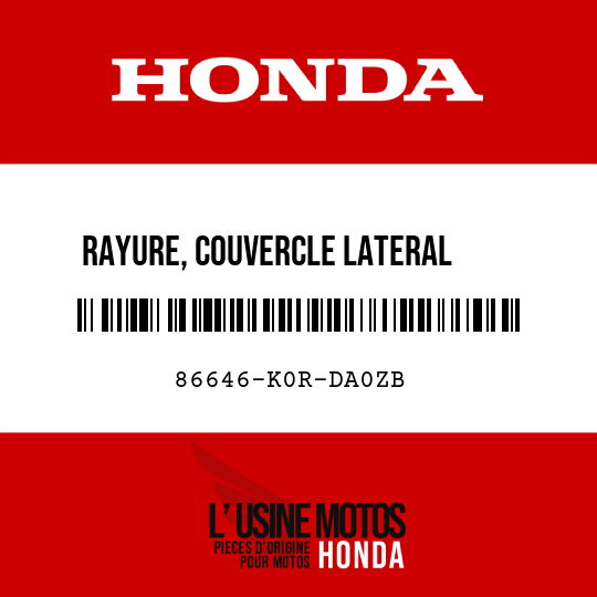 image de 86646-K0R-DA0ZB RAYURE, COUVERCLE LATERAL     PLANCHER G TYPE1