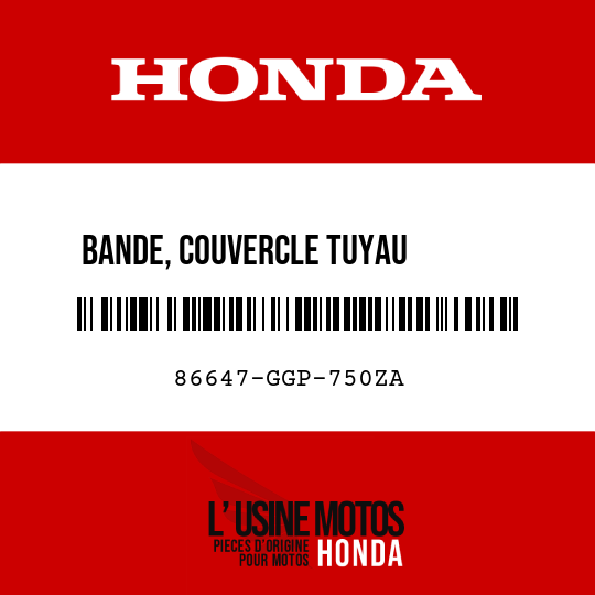 image de 86647-GGP-750ZA BANDE, COUVERCLE TUYAU        PRINCIPAL G TYPE1