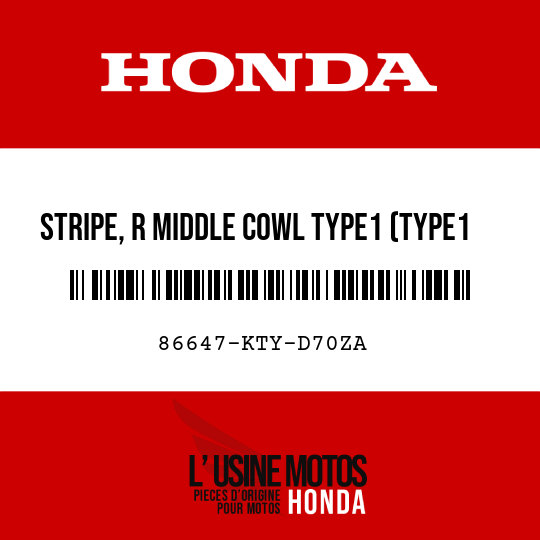 image de 86647-KTY-D70ZA STRIPE, R MIDDLE COWL TYPE1 (TYPE1 )