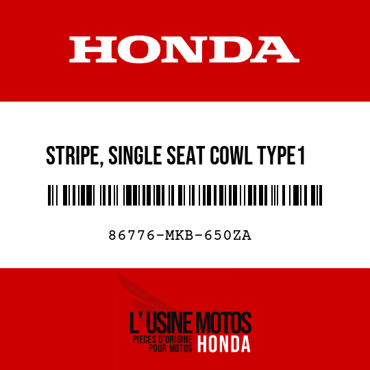 image de 86776-MKB-650ZA STRIPE, SINGLE SEAT COWL TYPE1 (TYPE1 )