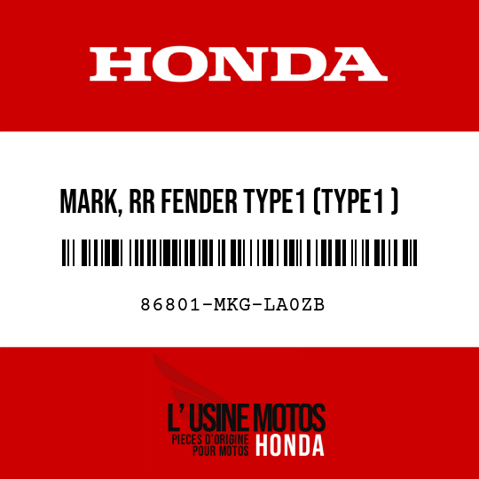 image de 86801-MKG-LA0ZB MARK, RR FENDER TYPE1 (TYPE1 )