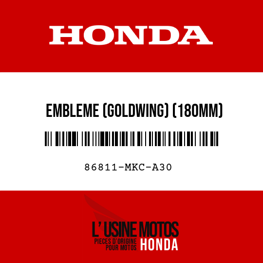 image de 86811-MKC-A30 EMBLEME (GOLDWING) (180MM)