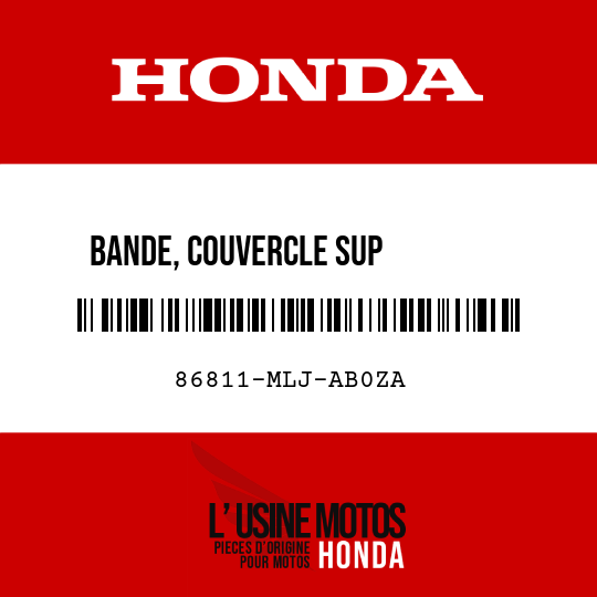 image de 86811-MLJ-AB0ZA BANDE, COUVERCLE SUP         EXTREMITE AR TYPE1